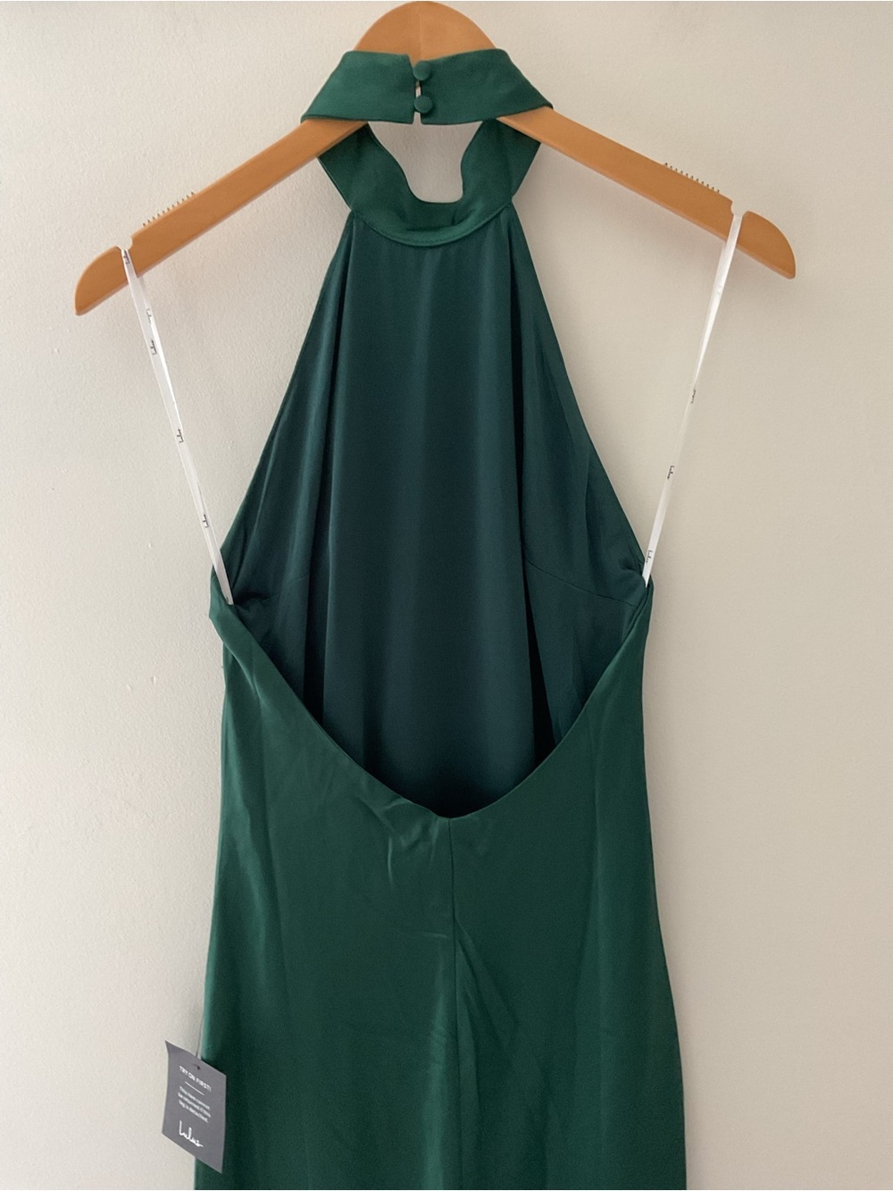Lulus Love in Your Life Emerald Green Satin Halter Sleeveless Maxi Dress Small - Picture 8 of 12